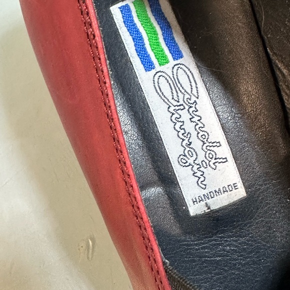 Handmade red heeled leather shoes size 7.5 - Picture 3 of 4